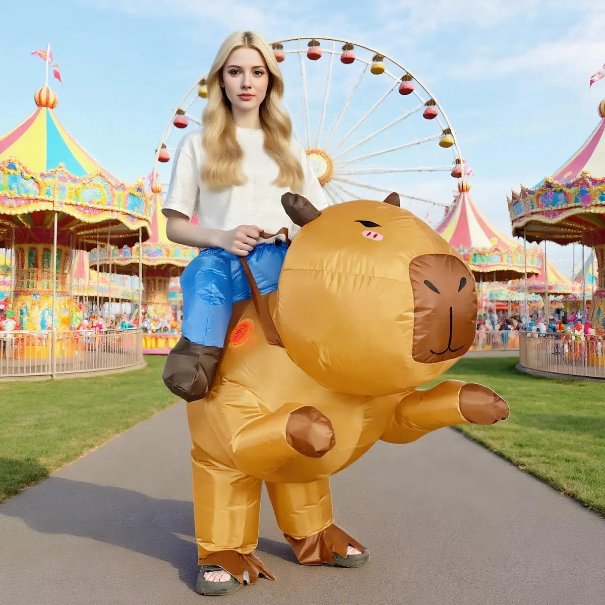 Inflatable Capybara Ride-On Costume – Halloween & Cosplay Inflatable Costume Babs