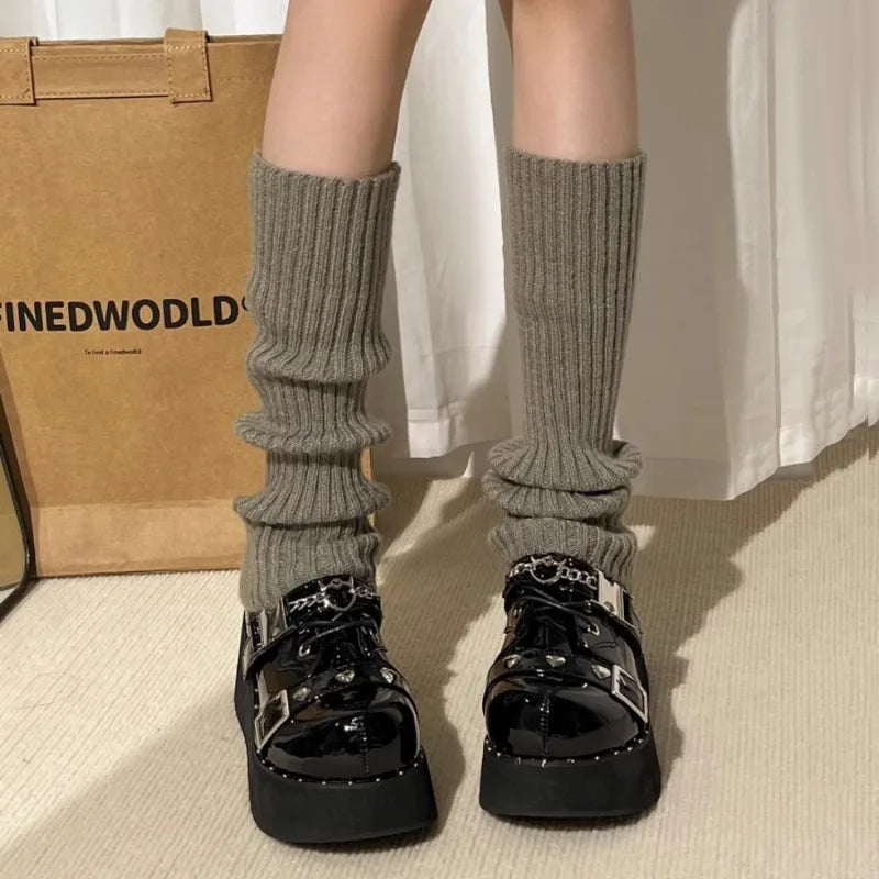Harajuku Slouch Socks – Y2K Korean Loose Knit Leg Warmers Knit Slouch Socks Babs