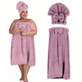 Women's Bath & Hair Towel Wrap Set – Quick-Dry Spa (2 Sets) Bath Towel Wrap Set Babs Purple