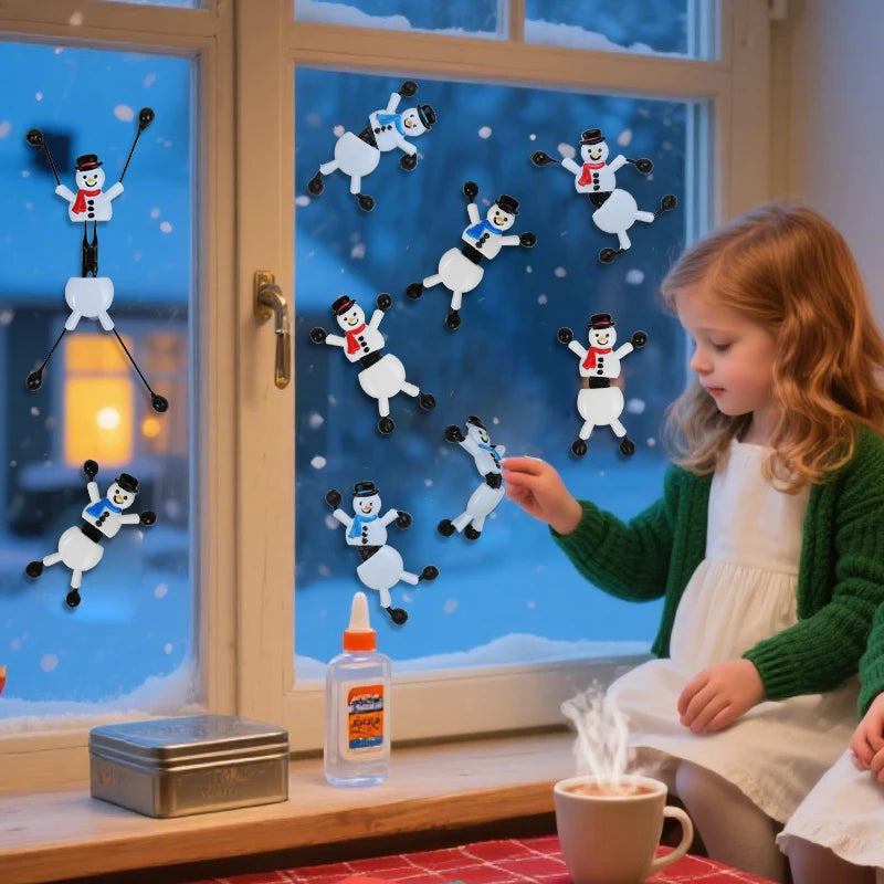 Sticky Snowman Stretchy Wall Climbing Toys – 5-20Pcs Xmas Gift Novelty Stretchy Toy Babs
