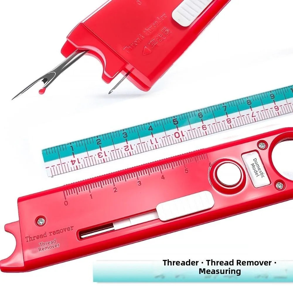 Automatic Needle Threader with Magnifier & Ruler | Sewing Tool Needle Threader Tool Babs