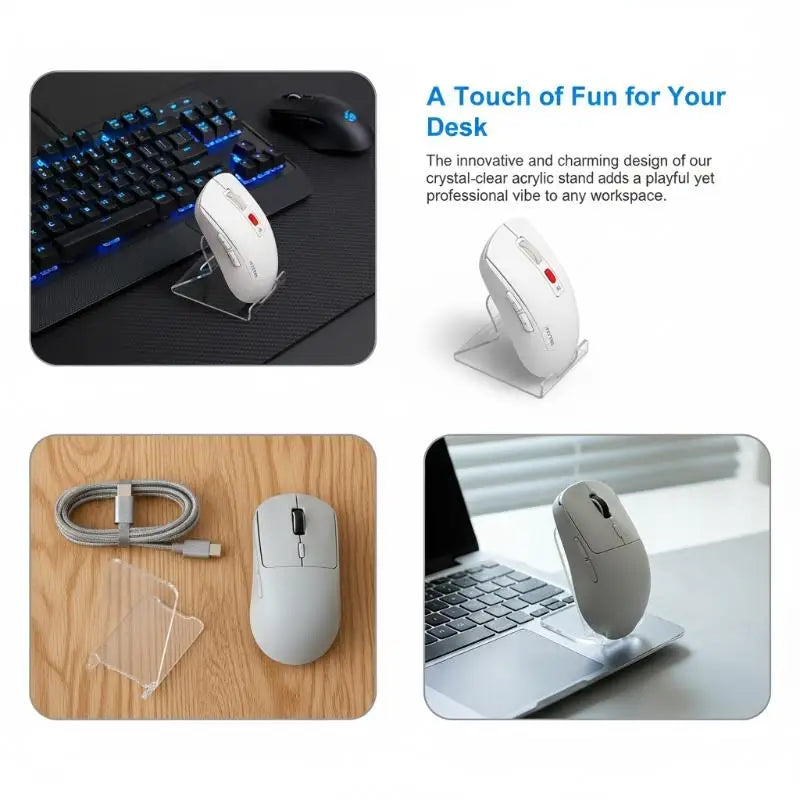 Acrylic Mouse Stand Holder – Non-Slip Gaming & Office Display Mouse Display Stand Babs
