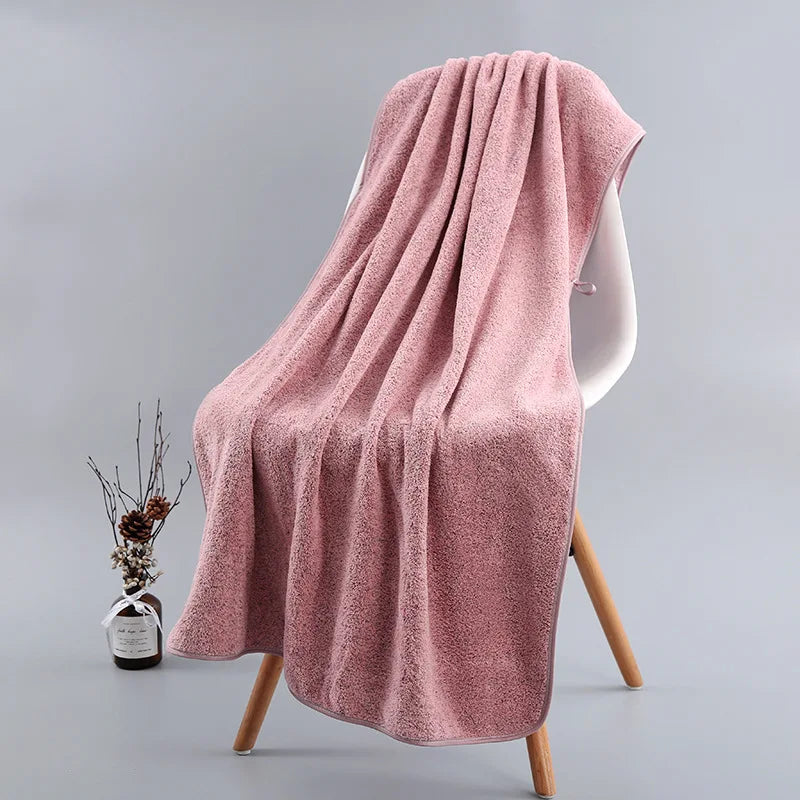 Bamboo Charcoal Fiber Bath Towel – Soft, Absorbent & Lint-Free Bath Towel Babs Pink 35x75cm
