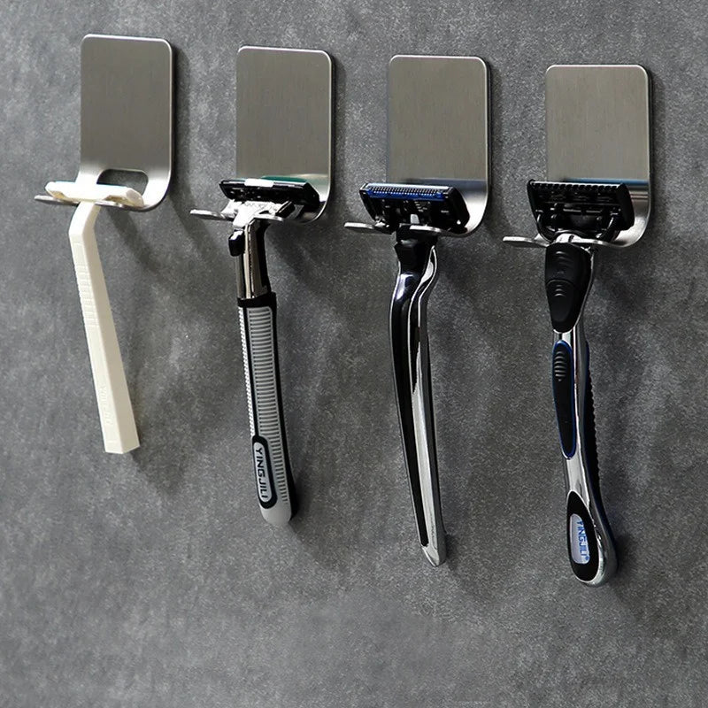 2-Pack Stainless Steel Adhesive Razor & Shaver Wall Hook Holder Adhesive Wall Hook Babs