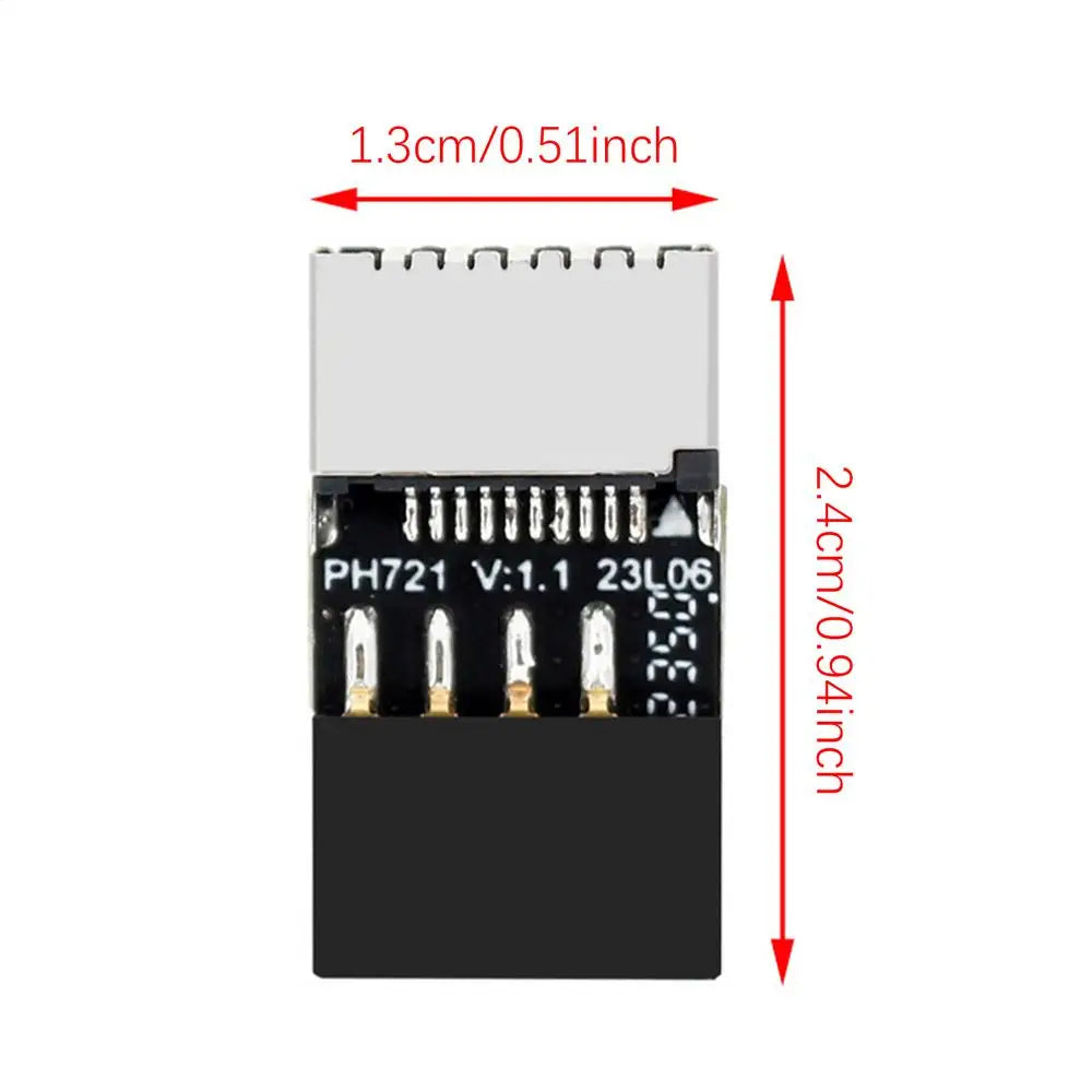 USB 2.0 9-Pin to Type-E Adapter for PC Front Panel USB-C Motherboard USB Adapter Babs 1pcs