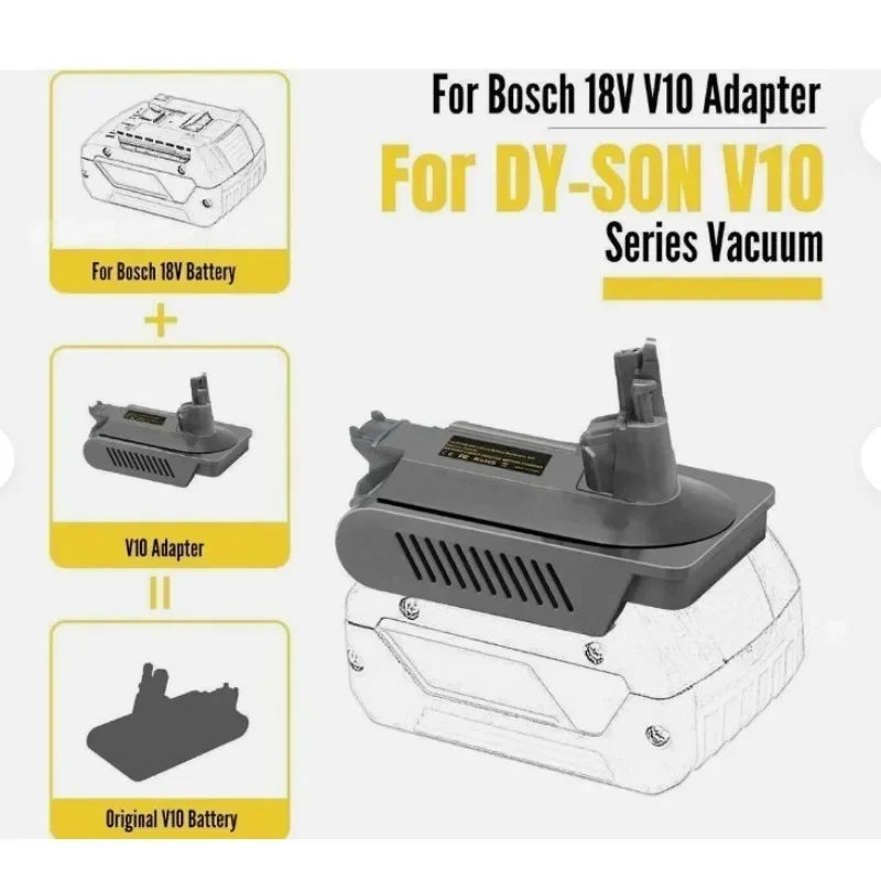 Bosch 18V to Dyson V10 Battery Adapter | BOS18V10 Converter Battery Adapter Babs