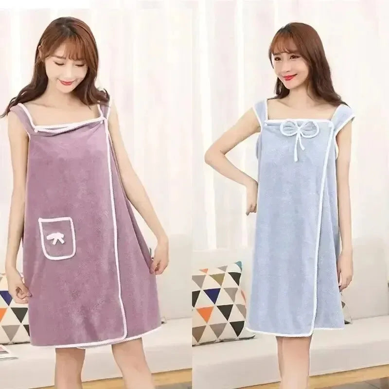 Women's Wearable Bath Towel Wrap – Fast Drying Spa Robe 135×80cm Wearable Bath Towel Babs
