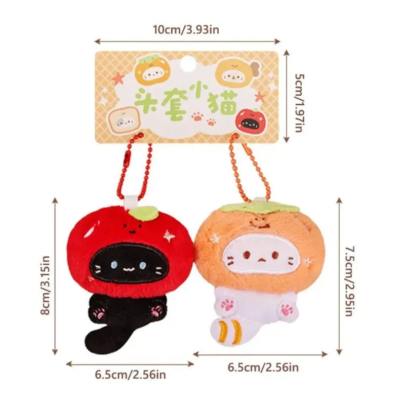 Plush Cat Keychain Pair – Cute Cartoon Kitten Charm & Gift Plush Keychain Charm Babs