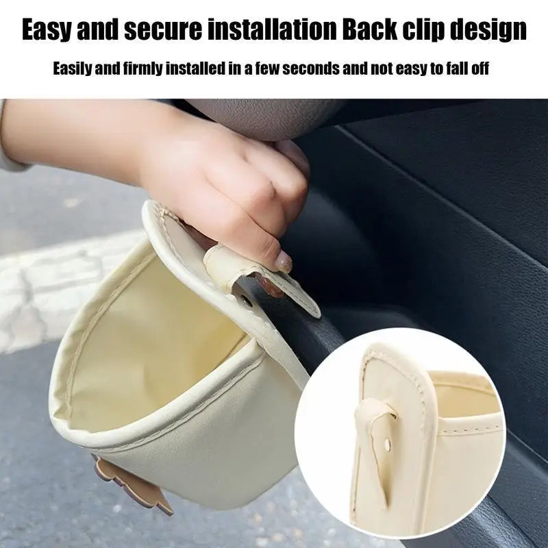 Leather Car Door Cup Holder & Back Seat Drink Organizer Car Cup Holder Babs