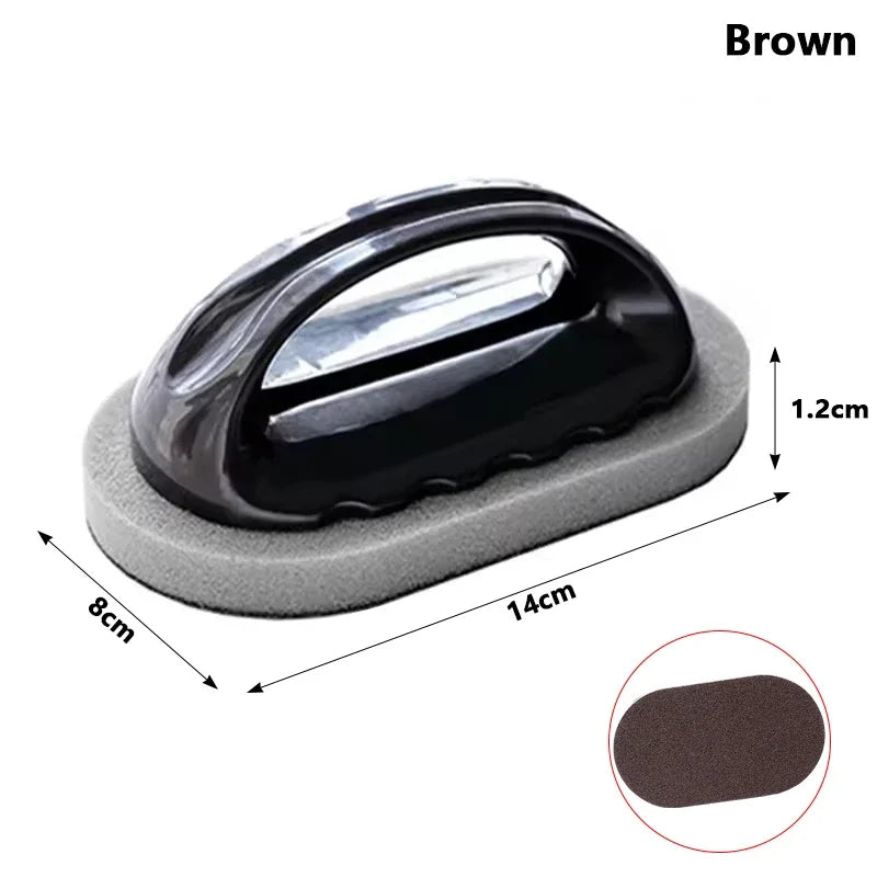 Diamond Sponge Scrub Brush with Handle – Kitchen & Bath Cleaner Scrub Cleaning Brush Babs Brown