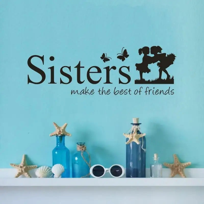 Sisters Best Friends PVC Wall Sticker – Kids Bedroom Decor Wall Sticker Decal Babs