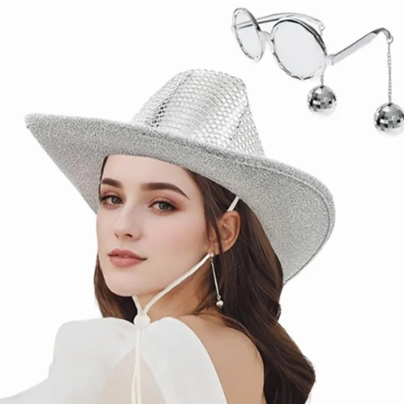 Disco Ball Hat & Sunglasses – 80s Party & Bride Décor Set Party Costume Accessory Babs