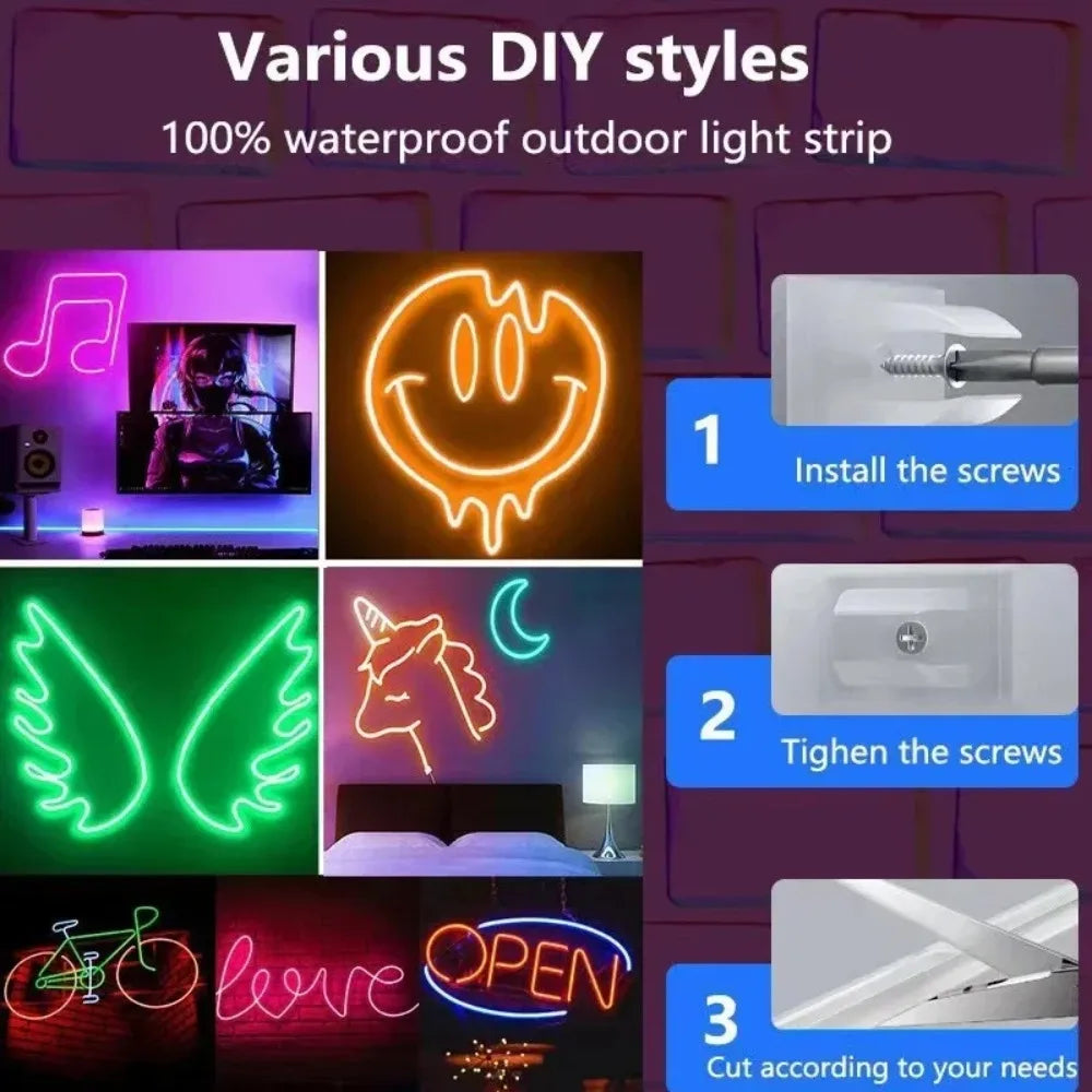 RTONTR Neon LED Strip Light Music Sync DIY Multicolor USB Neon LED Strip Light Babs