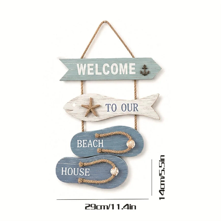 Wooden Ocean Theme Wall Hanging – Marine Style Home Decor Wall Hanging Decor Babs