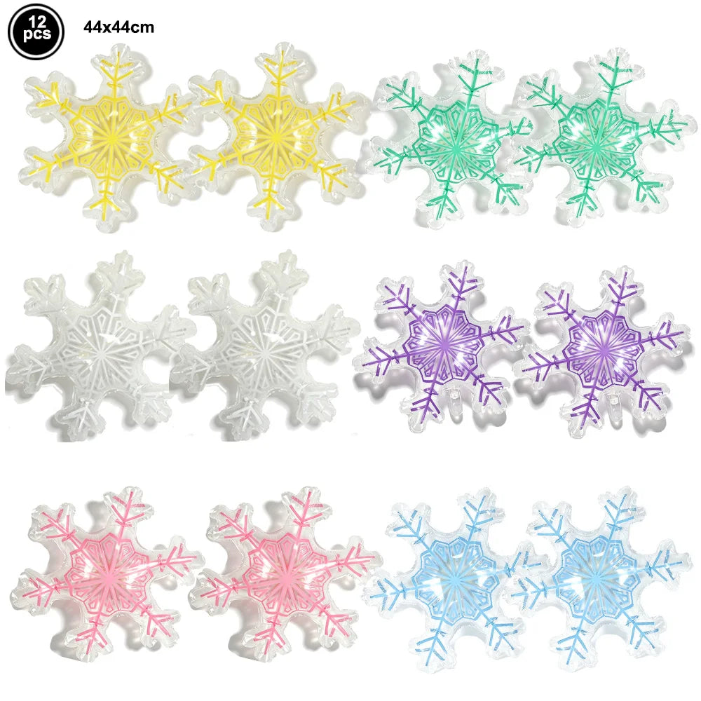 Snowflake Foil Balloons – White Pink Blue Party Décor Foil Party Balloons Babs VIOLET/紫罗兰 As pictures show