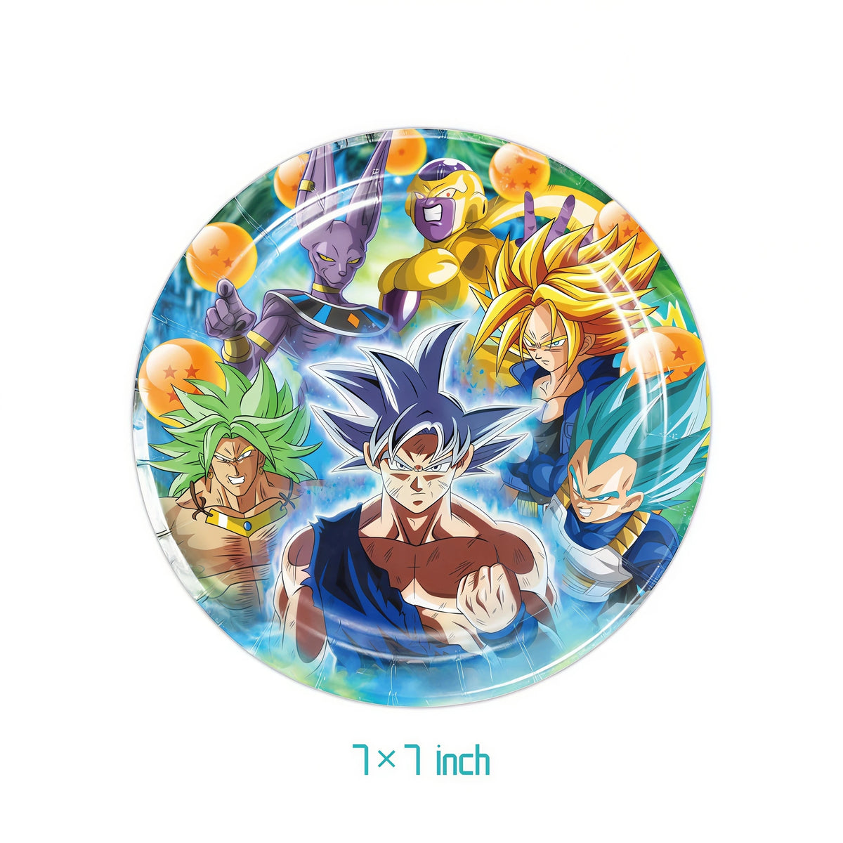 Dragon Ball Z Birthday Party Supplies – Goku Plates & Balloons Party Decoration Set Babs 10pcs 7inch Plates