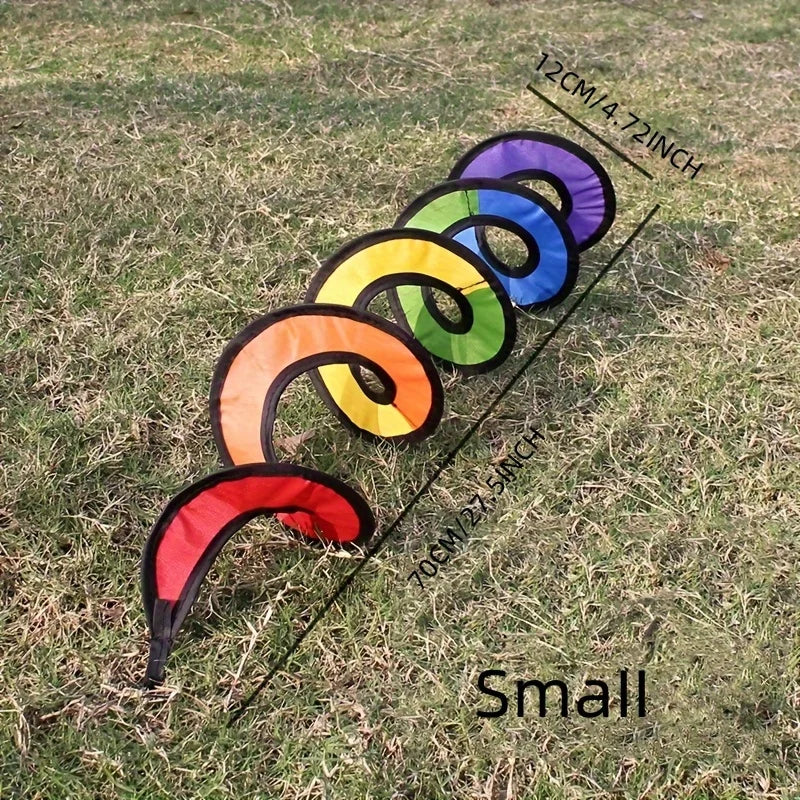 Rainbow Spiral Wind Spinners – Colorful Garden Hanging Twisters Garden Wind Spinner Babs Small