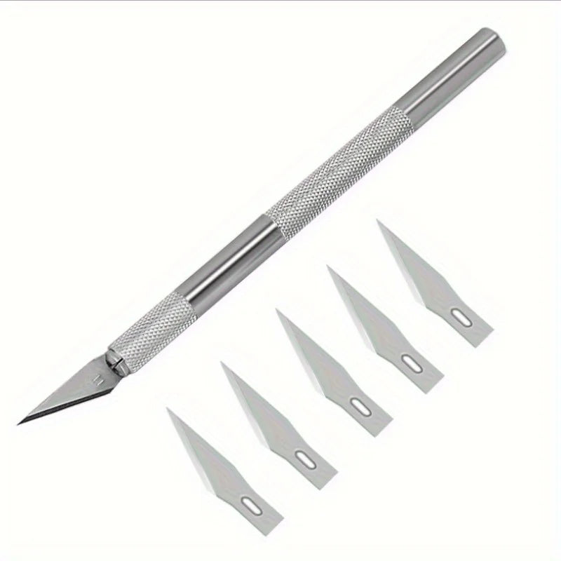Precision Hobby Knife + 5 Blades – Craft Cutting Multi Tool Hobby Craft Knife Babs