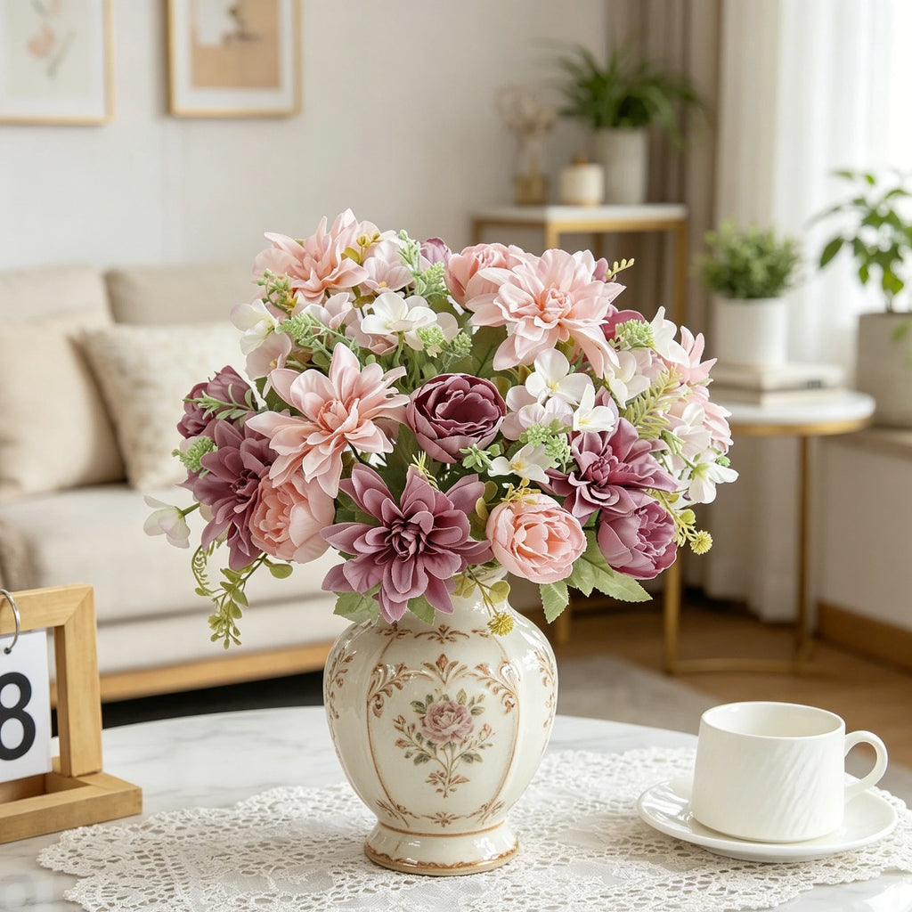 Silk Dahlia Peony Artificial Flowers – Wedding & Home Décor Artificial Silk Flowers Babs