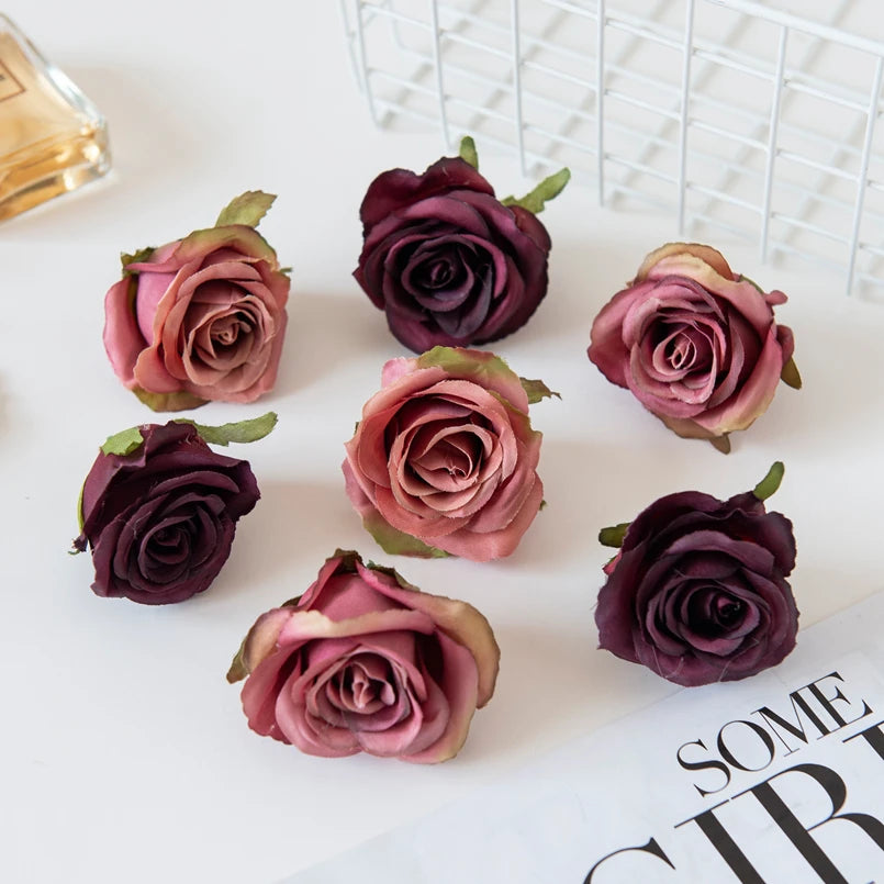 Artificial Silk Rose Flower Heads 25/50 Pcs – Wedding & Home Decor Artificial Silk Flowers Babs