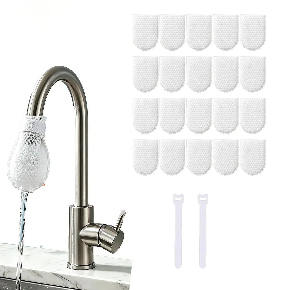 Faucet Filter Cotton Bag – Anti-Splash Tap Purifier, 200 Pack Faucet Filter Bag Babs B