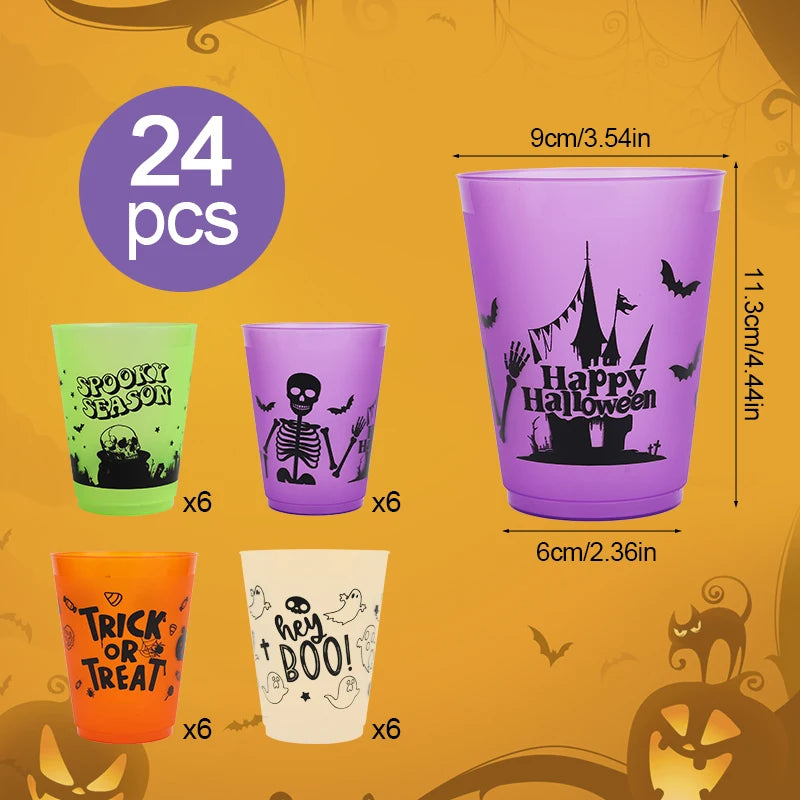 24pc Halloween Skull Plastic Cups – Spooky Party Drinkware Halloween Party Cups Babs