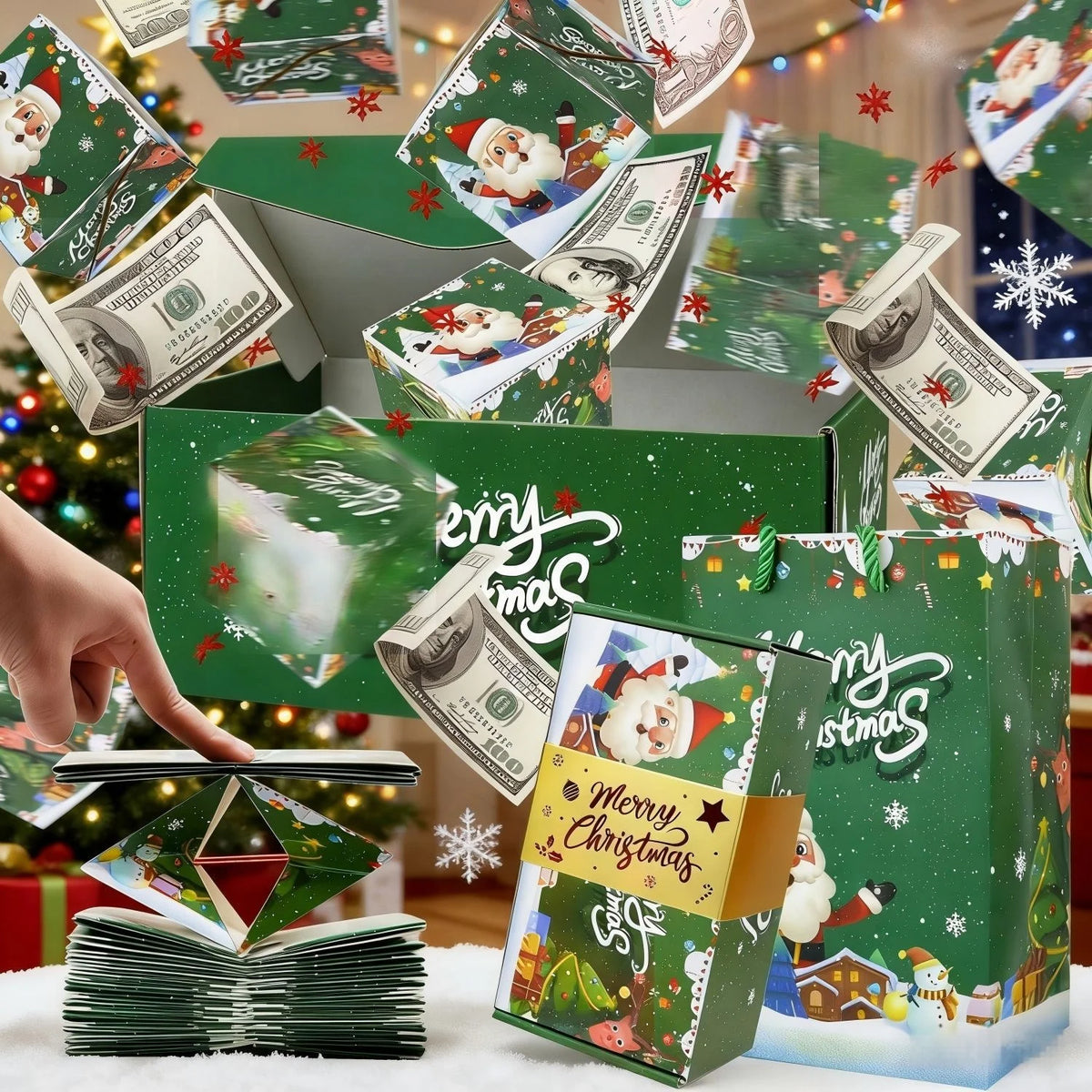 Exploding Gift Box – Christmas Pop-Up Surprise with Money Holders Pop-Up Gift Box Babs