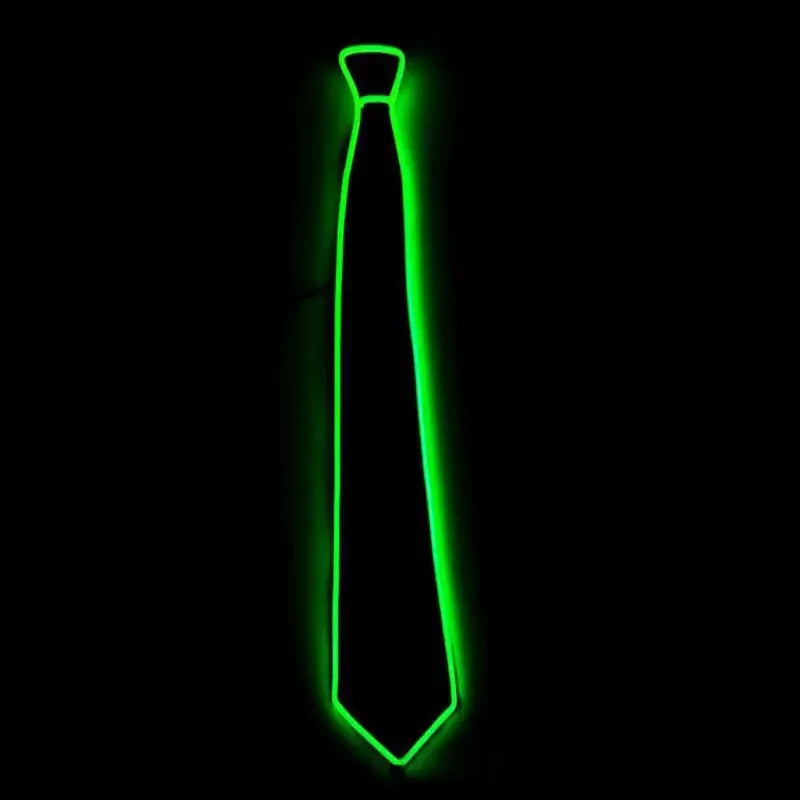 LED Light Up Necktie – Neon Glow Tie for Rave & Party LED Glow Necktie Babs green