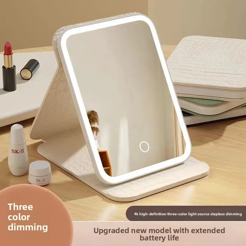 LED Foldable Lighted Desktop Vanity Mirror – HD Portable Lighted Vanity Mirror Babs