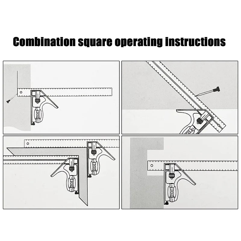 Woodworking Metal Frame Square & T Ruler Measuring Tool Set Woodworking Measuring Set Babs
