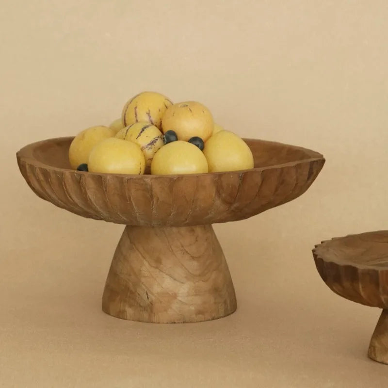 Wooden Fruit Tray | Vintage Luxury Solid Wood Fruit Bowl Wood Fruit Bowl Babs