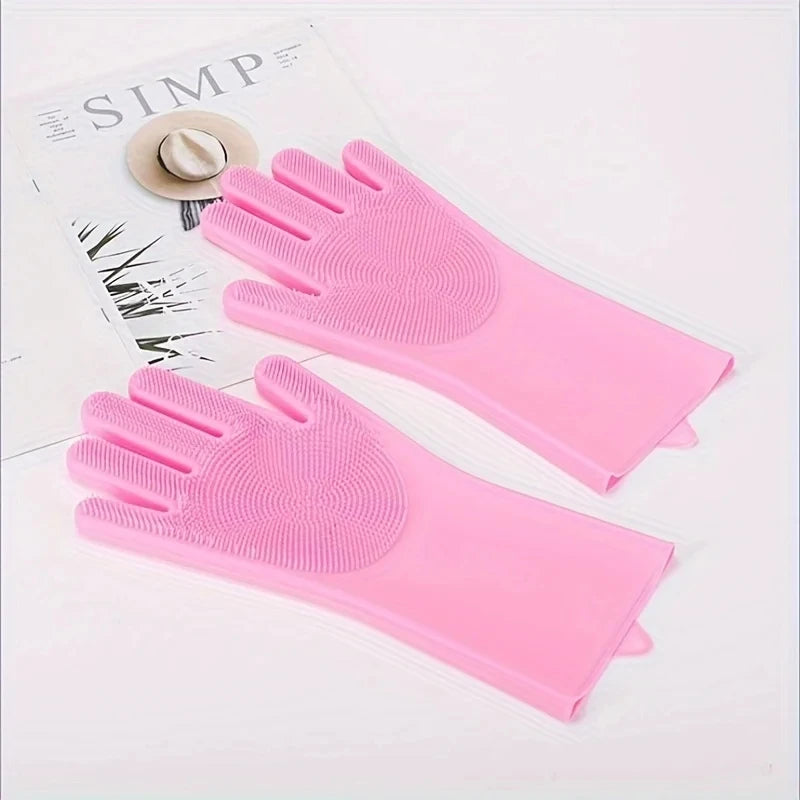 Silicone Pet Grooming Glove – Dog & Cat Hair Removal Brush Pet Grooming Glove Babs Pink