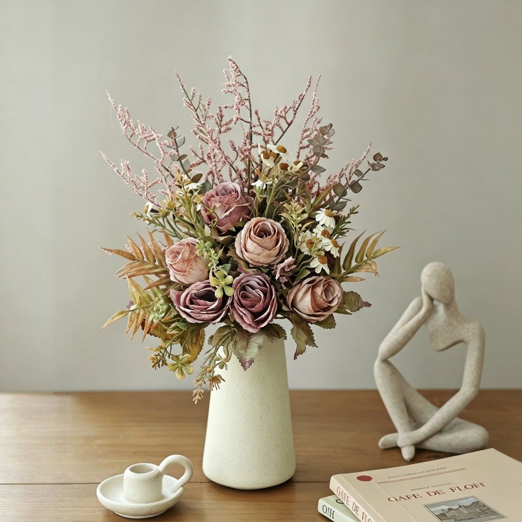 Silk Rose Artificial Flower Bouquet – Wedding & Home Décor Artificial Flower Bouquet Babs