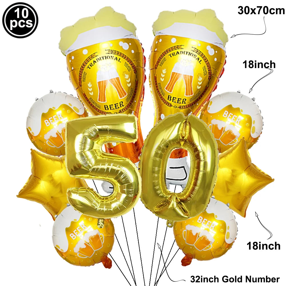 50th Birthday Party Decorations – Black & Gold Tableware Set Party Tableware Set Babs green
