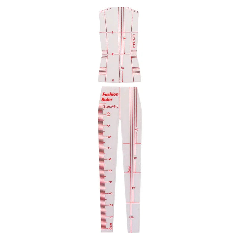 5pc Women's Fashion Drawing Ruler Set – Figure Sketch Template Fashion Drawing Ruler Babs