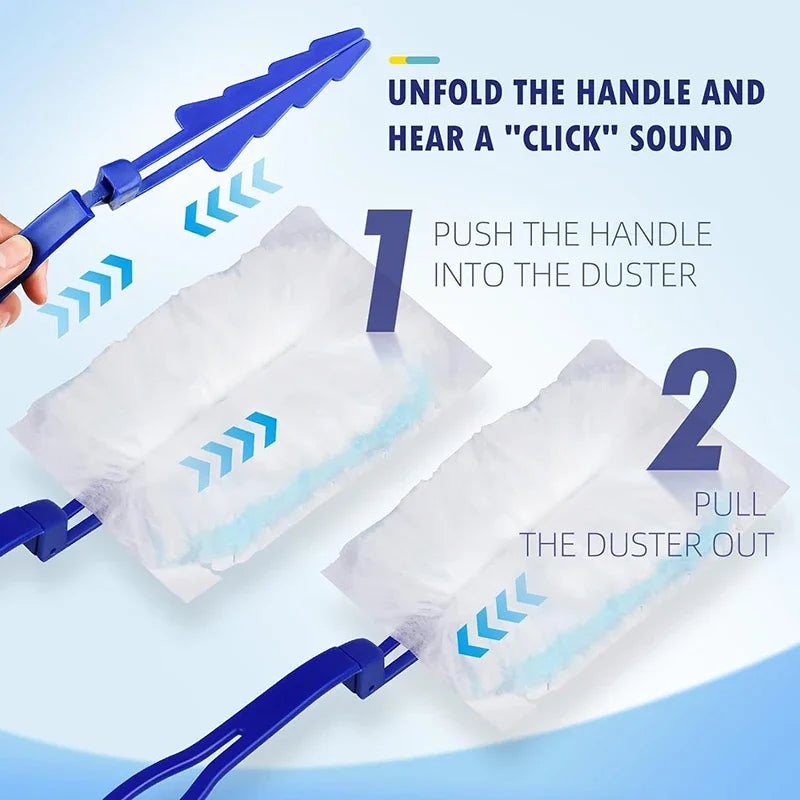 Extended Pole Microfiber Duster – Electrostatic Dust Collector Microfiber Duster Babs
