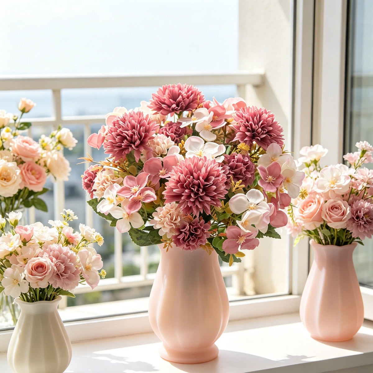 Artificial Silk Rose & Peony Bouquet – Wedding & Home Decor Artificial Flower Bouquet Babs