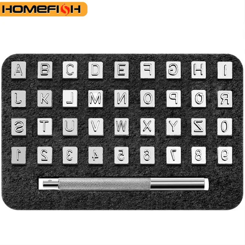 Zinc Alloy Alphabet & Number Stamp Punch Set | Leathercraft Leather Stamp Punch Set Babs