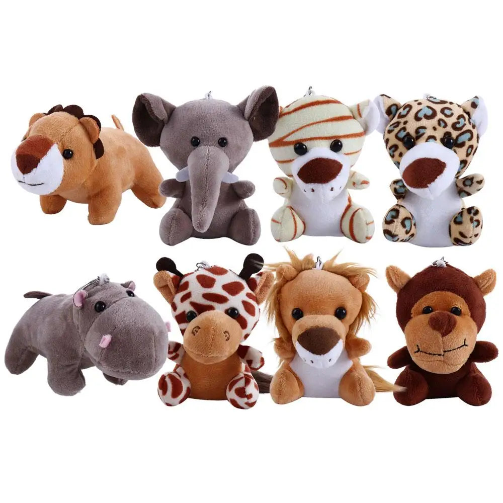 Jungle Animal Plush Keychain – Elephant & Tiger Stuffed Plush Keychain Babs