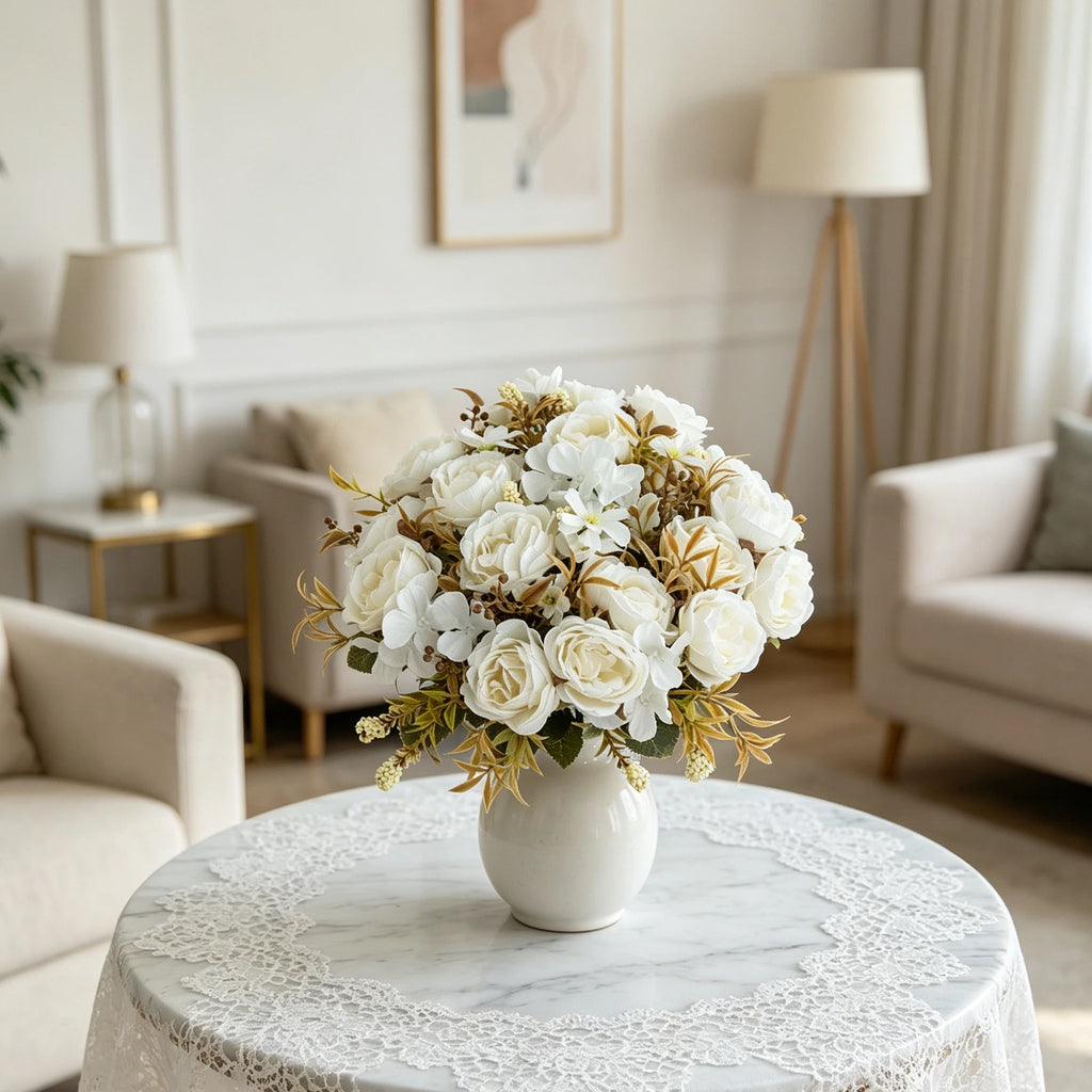 Silk Artificial Rose & Peony Bouquet – Wedding & Home Decor Artificial Flower Bouquet Babs