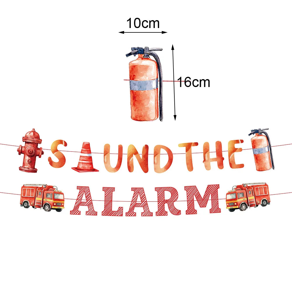 Fire Truck Birthday Party Tableware – Plates, Cups & Napkins Party Tableware Set Babs light green