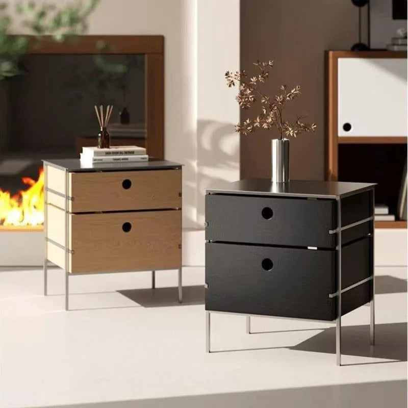 Luxury Solid Wood Nightstand | Modern Minimalist Bedside Table Wooden Nightstand Babs