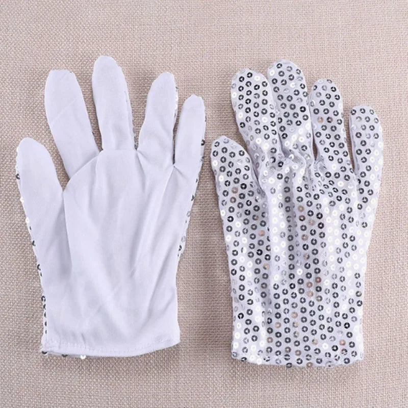 Adult LED Sequin Jazz Hat Tie & Gloves Party Costume Set LED Party Costume Set Babs