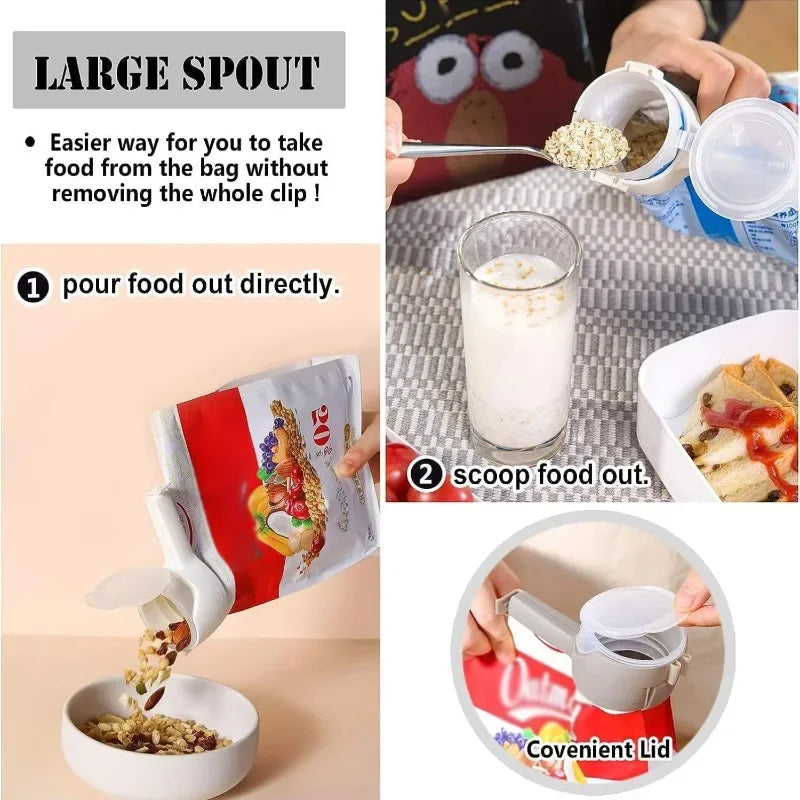 Bag Clips with Pour Spouts – Airtight Food Sealing Clips Food Bag Clips Babs