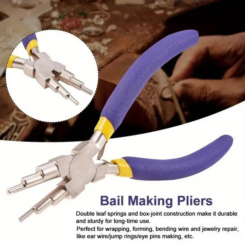 6-in-1 Jump Ring & Bail Making Pliers | 3mm–10mm Wire Looper Bail Making Pliers Babs