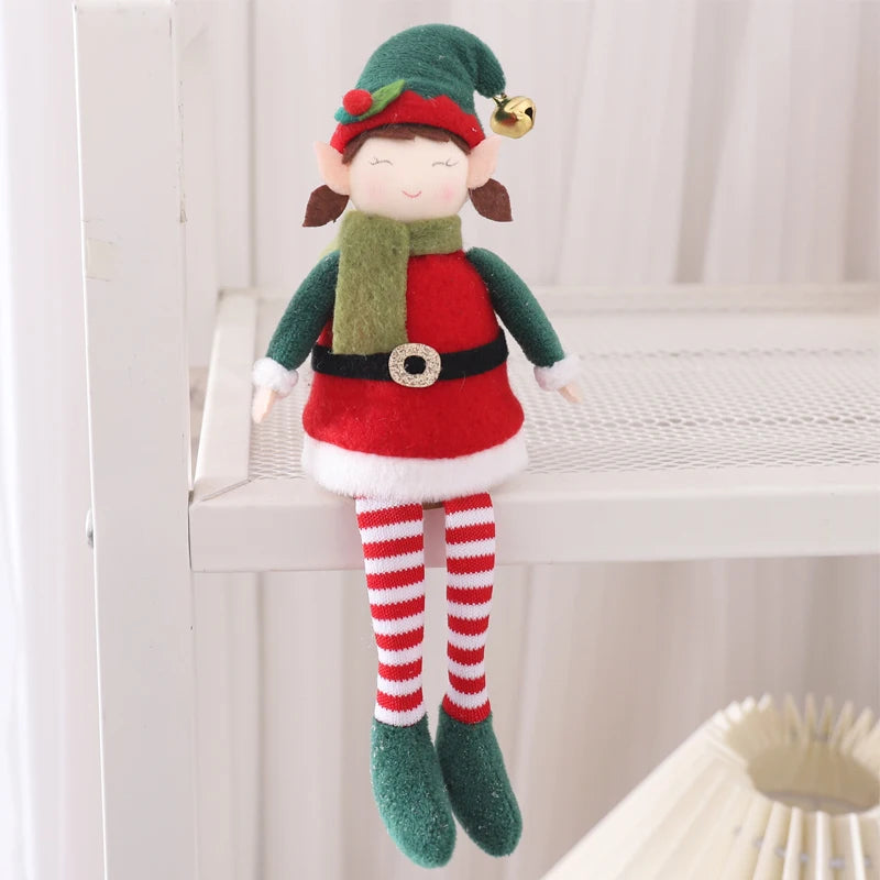 Plush Long-Legged Elf Christmas Ornament – Boy & Girl Decor Christmas Elf Ornament Babs Elf Girl