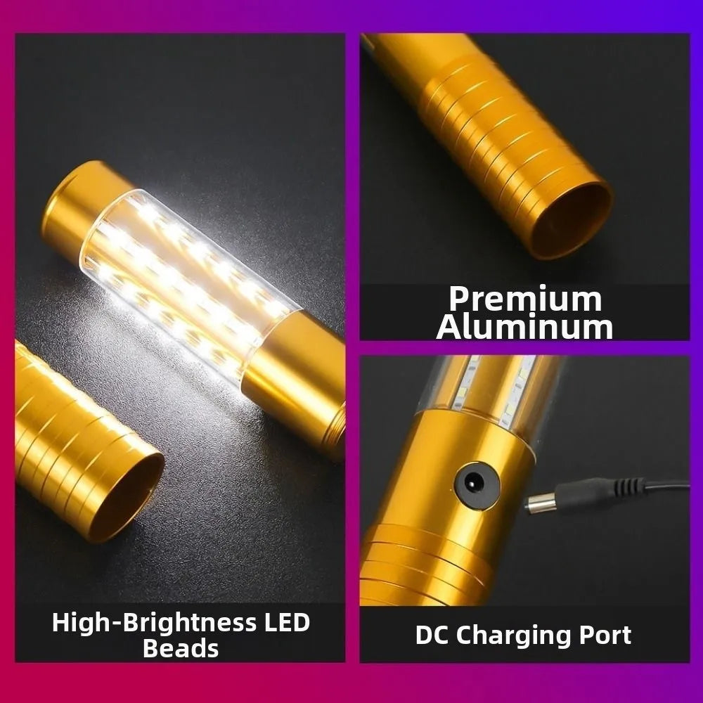 Rechargeable LED Strobe Baton Light – Gold & Silver Party LED Strobe Baton Babs