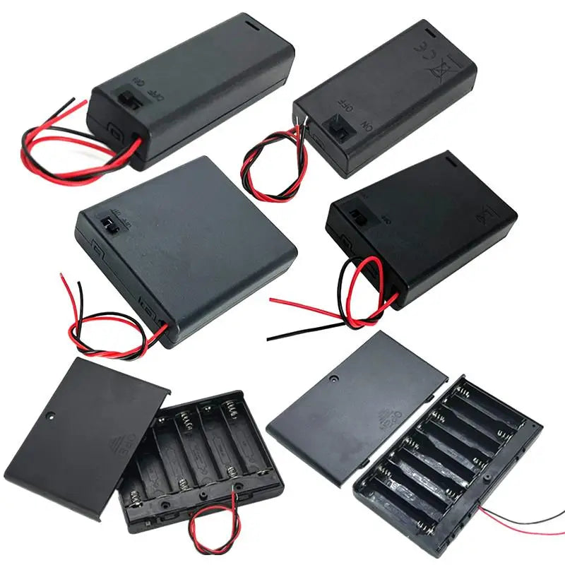 AA Battery Holder 1–4 Slot DIY Case with Leads | HUXUAN Battery Holder Case Babs