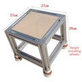 Modern Low Stool with Wheels – Aluminum, 27x27x29cm Low Stool Ottoman Babs 27X27X29CM