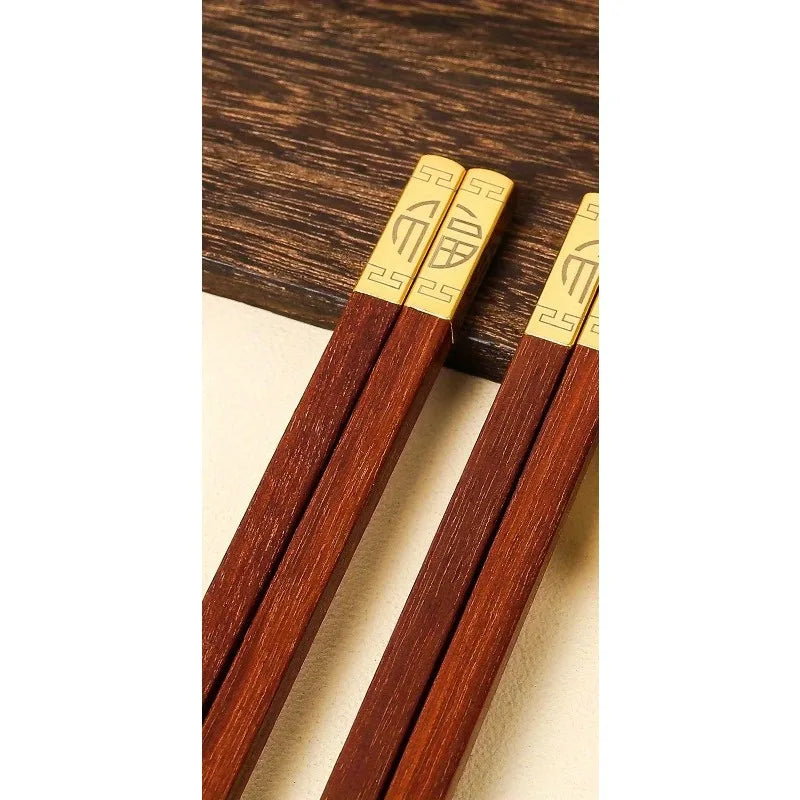Rosewood Wooden Chopsticks Set – 3 Pairs, Japanese Style Wooden Chopstick Set Babs B 3pcs